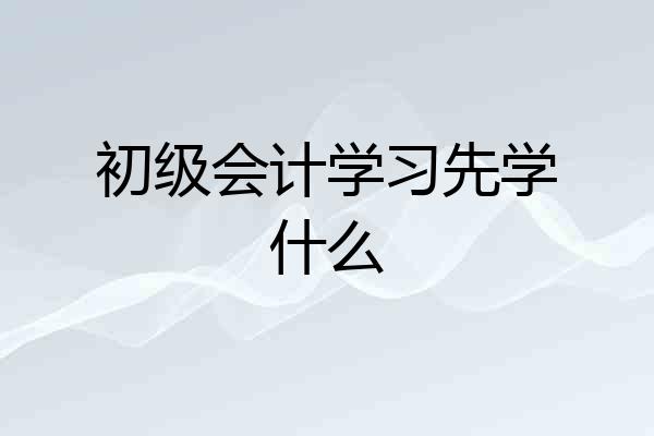 初级会计学习先学什么