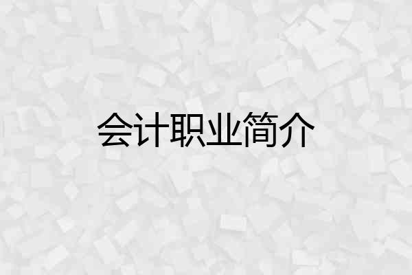 会计职业简介