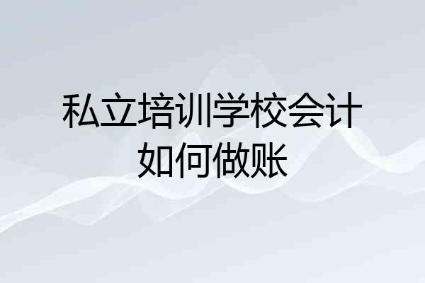 私立培训学校会计如何做账