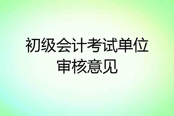 初级会计考试单位审核意见