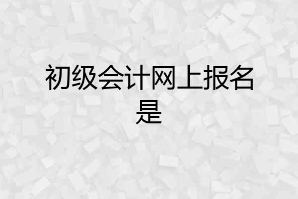 初级会计网上报名是