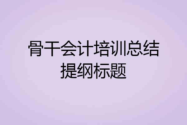 骨干会计培训总结提纲标题
