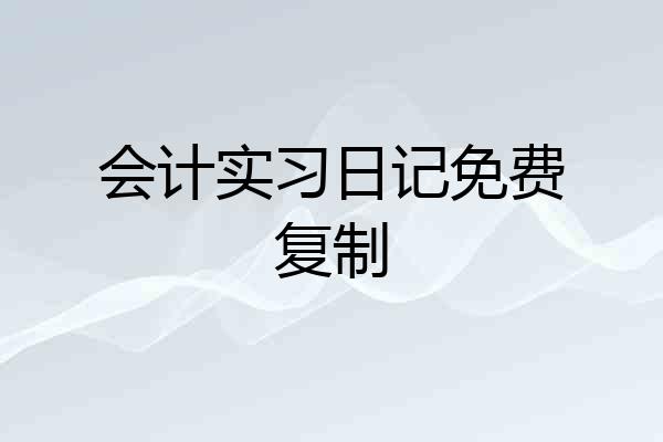 会计实习日记免费复制