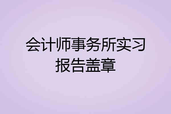 会计师事务所实习报告盖章