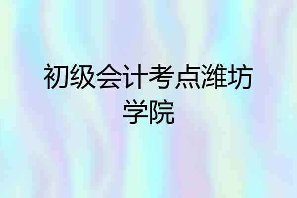 初级会计考点潍坊学院