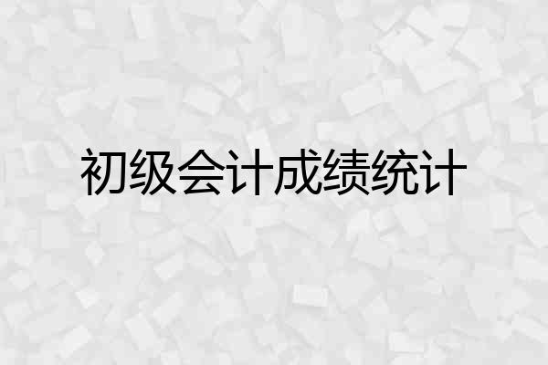 初级会计成绩统计