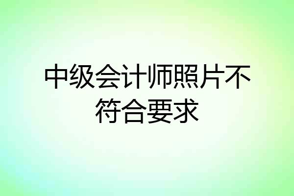 中级会计师照片不符合要求