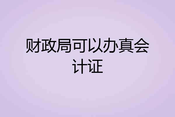 财政局可以办真会计证