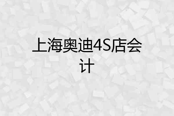 上海奥迪4S店会计