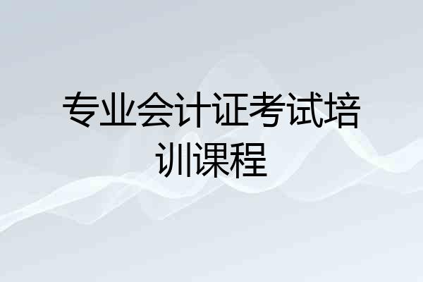 专业会计证考试培训课程