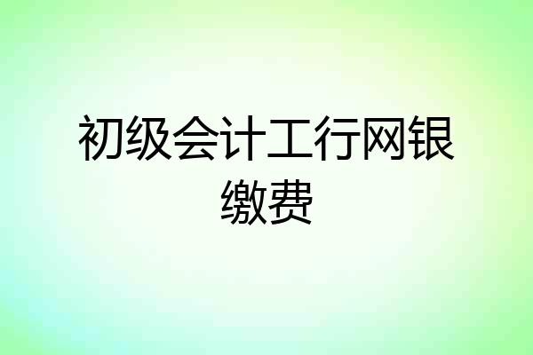 初级会计工行网银缴费
