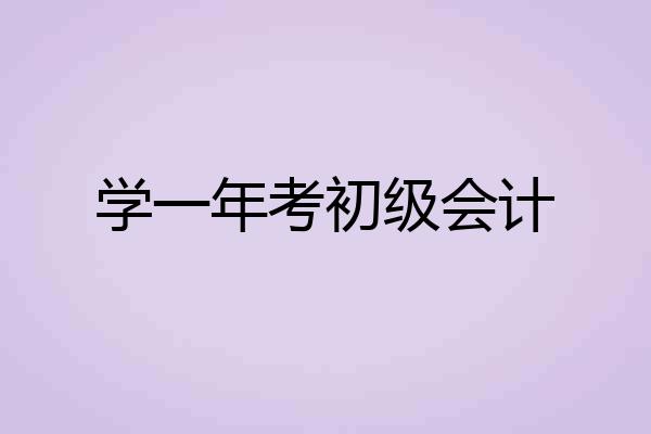 学一年考初级会计