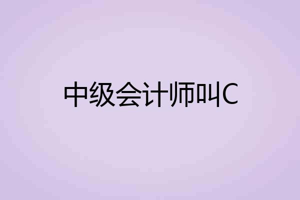 中级会计师叫C