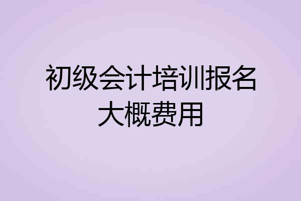 初级会计培训报名大概费用