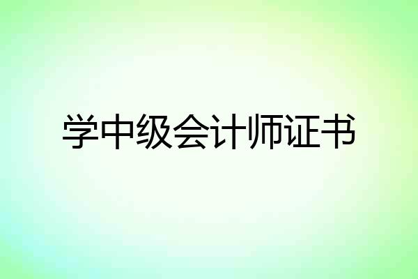 学中级会计师证书