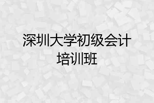 深圳大学初级会计培训班