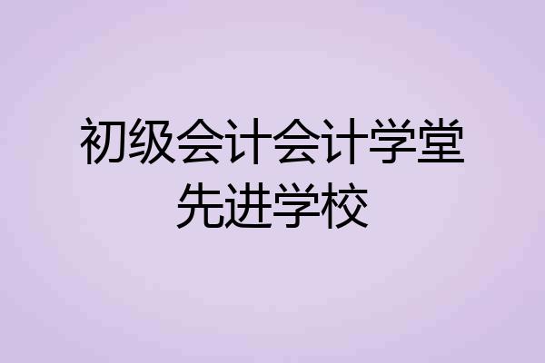 初级会计会计学堂先进学校