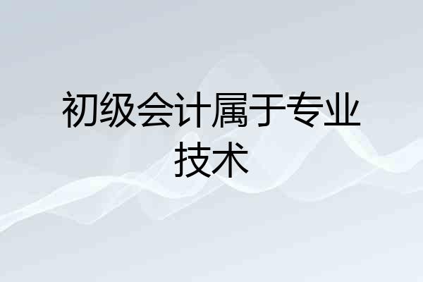 初级会计属于专业技术