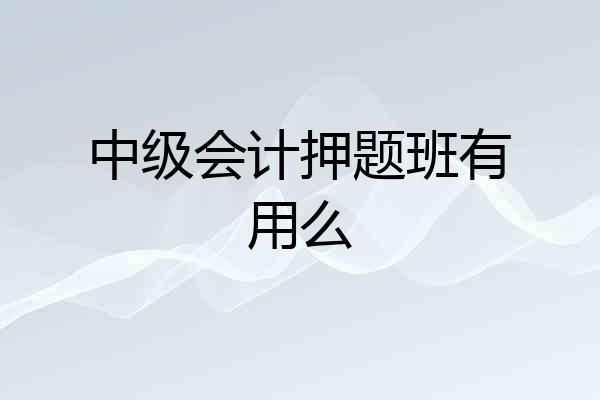 中级会计押题班有用么