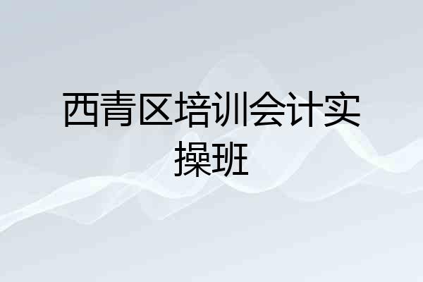 西青区培训会计实操班