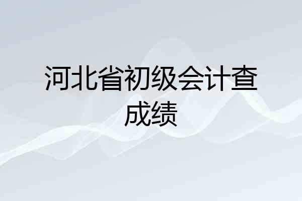 河北省初级会计查成绩