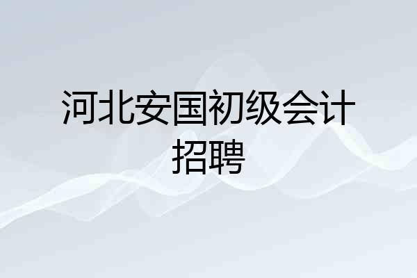 河北安国初级会计招聘