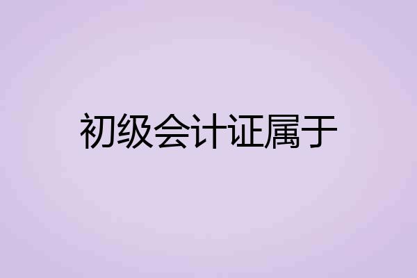 初级会计证属于