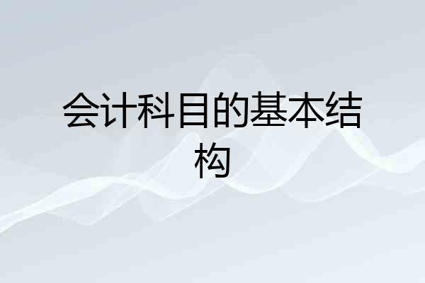 会计科目的基本结构