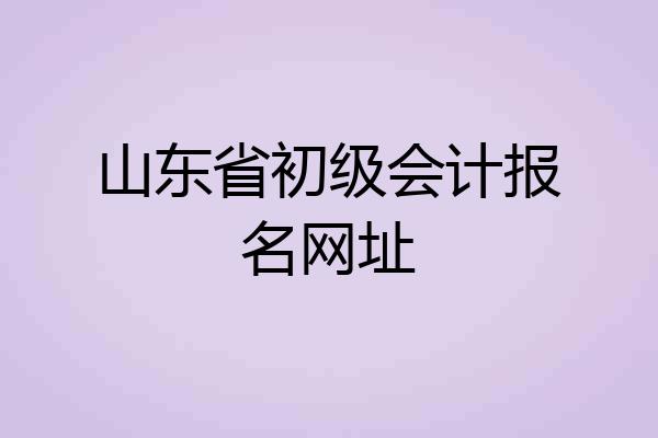 山东省初级会计报名网址