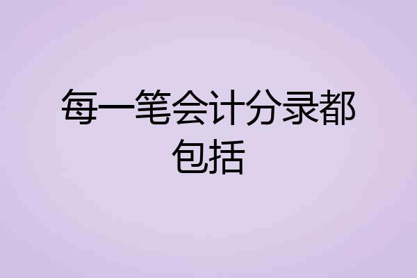 每一笔会计分录都包括