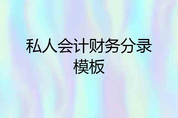 私人会计财务分录模板