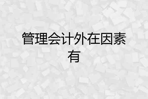 管理会计外在因素有