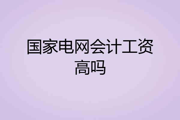 国家电网会计工资高吗