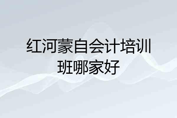 红河蒙自会计培训班哪家好