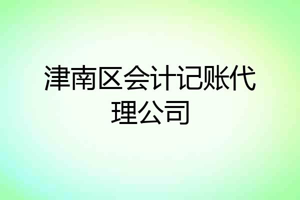 津南区会计记账代理公司