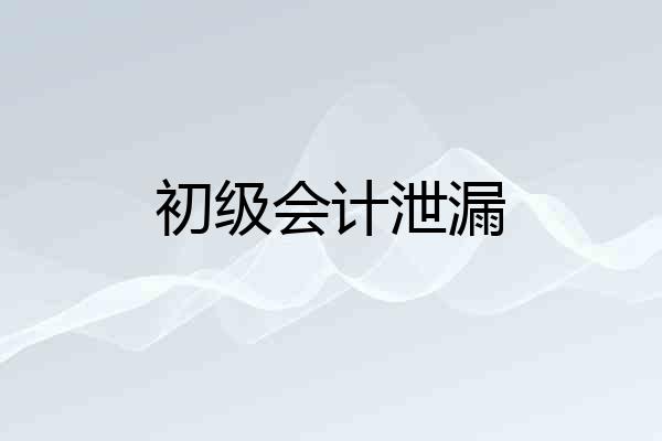 初级会计泄漏
