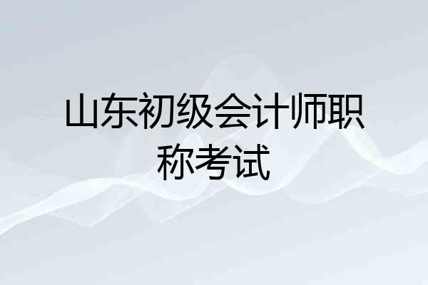 山东初级会计师职称考试