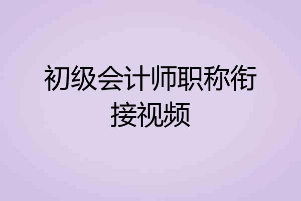 初级会计师职称衔接视频