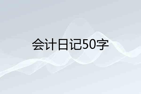 会计日记50字