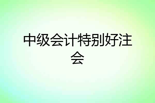 中级会计特别好注会
