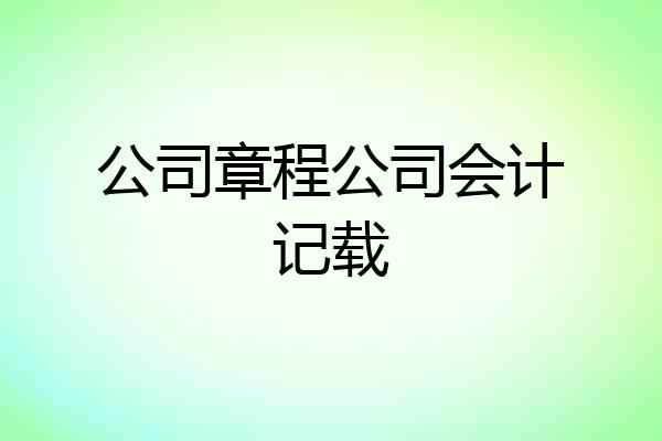 公司章程公司会计记载