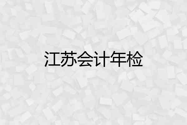 江苏会计年检