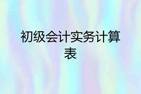初级会计实务计算表