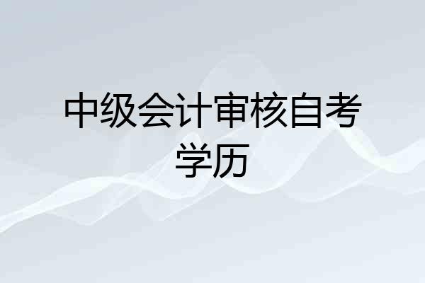 中级会计审核自考学历