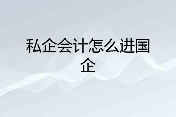 私企会计怎么进国企