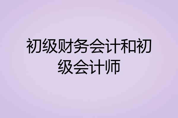 初级财务会计和初级会计师