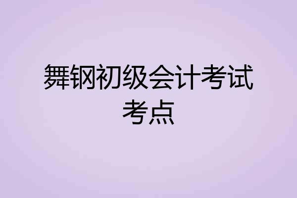 舞钢初级会计考试考点