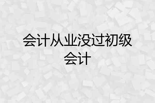 会计从业没过初级会计