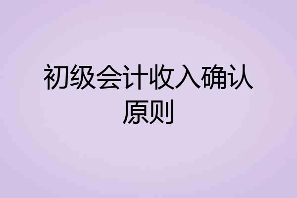 初级会计收入确认原则