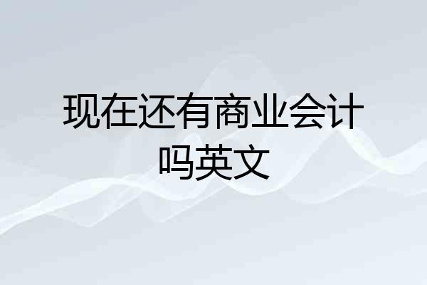 现在还有商业会计吗英文